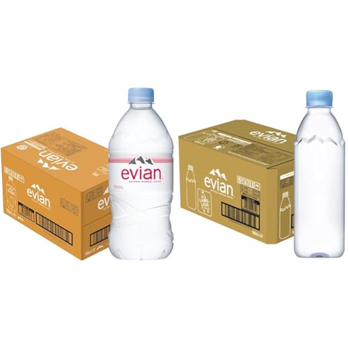 【セット買い】伊藤園 evian(エビアン) 硬水 ミネラルウォーター ペットボトル 750ml12本 [正規輸入品] + 伊藤園 evian(エビアン) 硬水 ミネラルウォーター ラベルレス 50