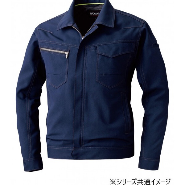 964 長袖ブルゾン(反射材付き) 5Lサイズ ネイビー(1) SOWA