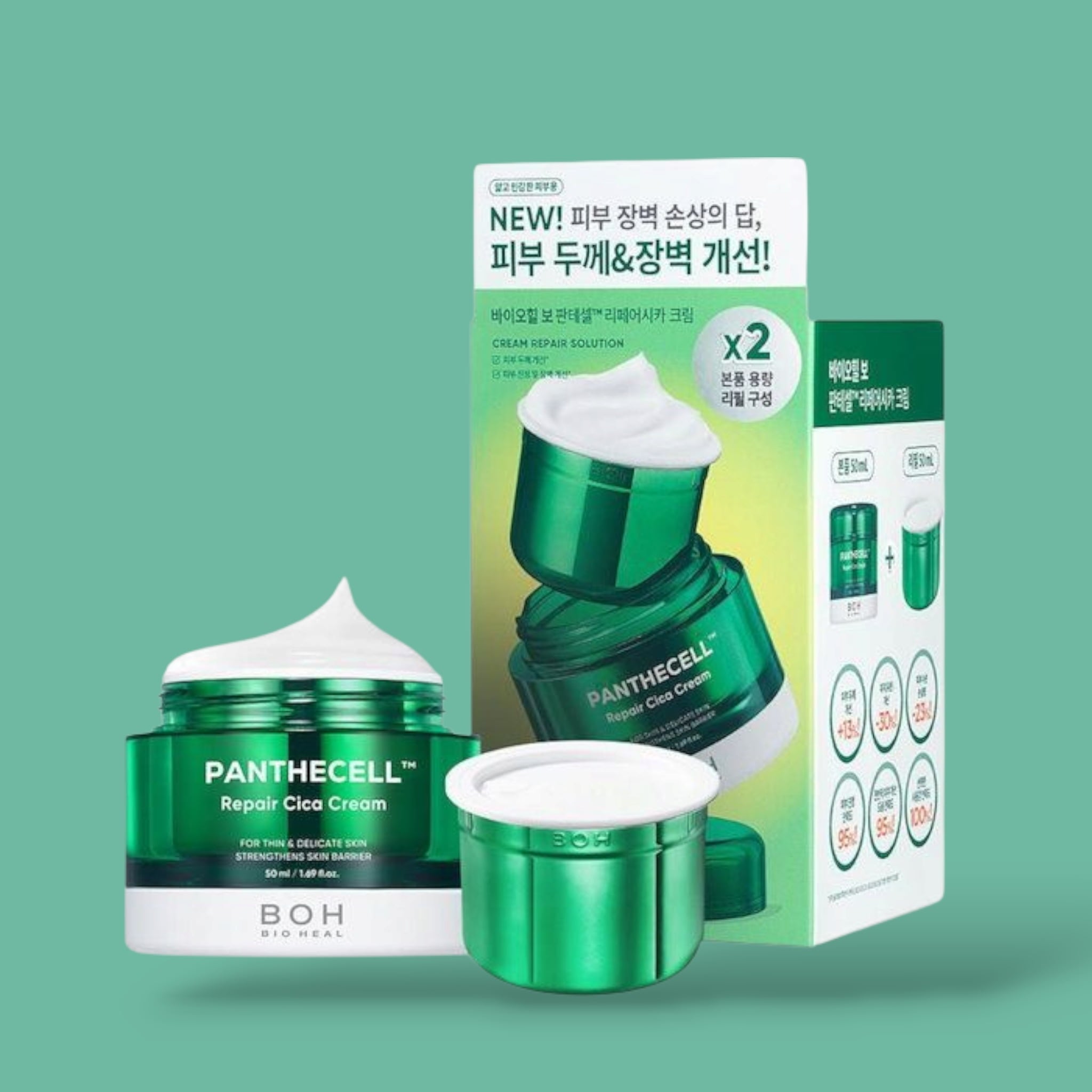 パンテセルリペアシカクリーム, 50ml, レフィル付き