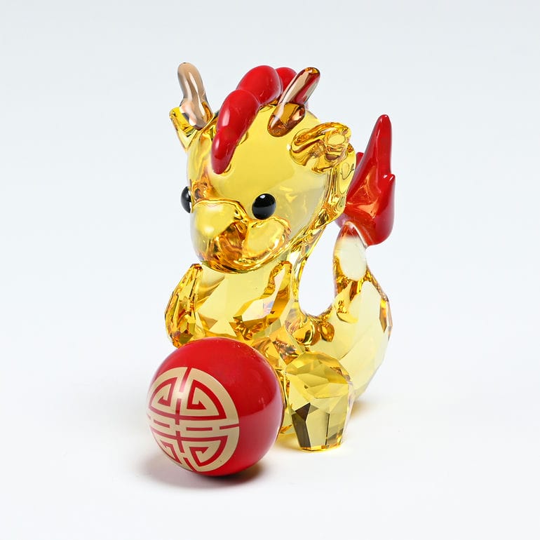 クリスタルフィギュア アジアシンボル ドラゴン 十二干支 辰 辰年 5658406 竜 龍 インテリア オブジェ 置物