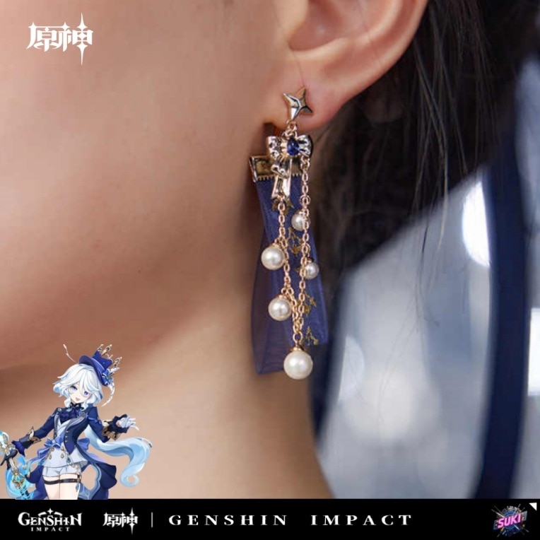 【プロ品質を極める!】原神 グッズ / フリーナ インプレッションシリーズ / リボンビーズ イヤーカフ / Genshin Impact Furina 芙宁娜 げんしん コスプレ