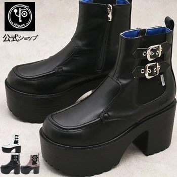 公式SHOP特典キズ補修液付 / ヨースケ 厚底ブーツ メンズ サイドゴアブーツ ショート 10cm厚底ヒール