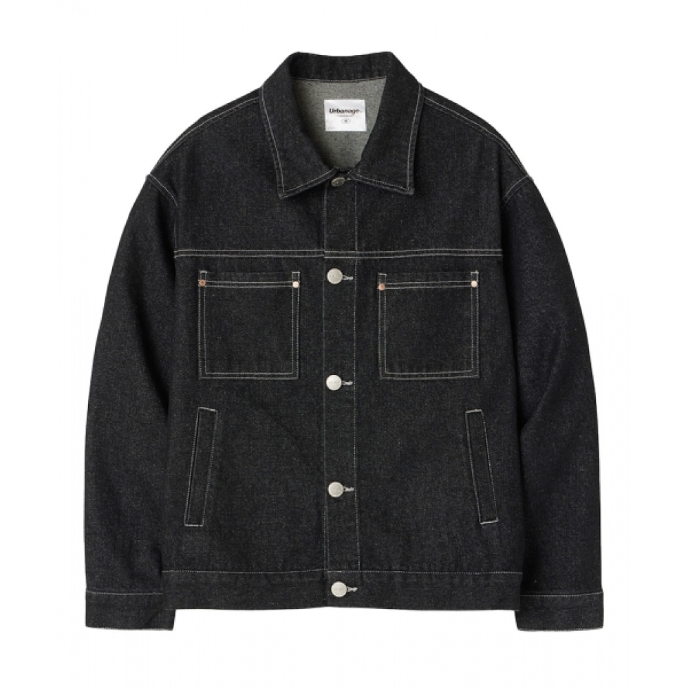 URBANAGE オーセンティックウォッシュデニムトラッカージャケット (ブラック) 7,554円