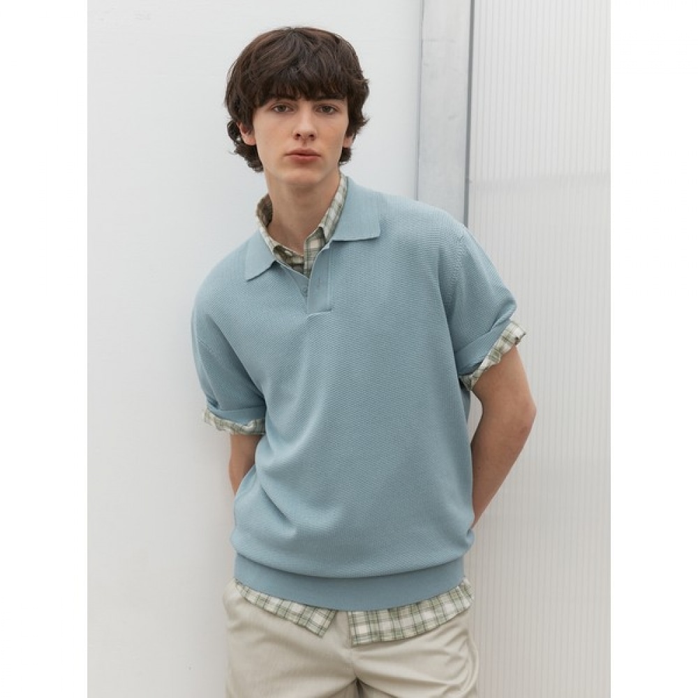 [マインドブリッジ] ティッシュモディファイドカラー半袖ニット_3色