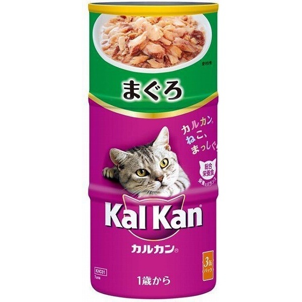 （まとめ買い）ハンディ缶 KHC01 1歳から まぐろ 160gx3缶 猫用缶詰 キャットフード [x9]
