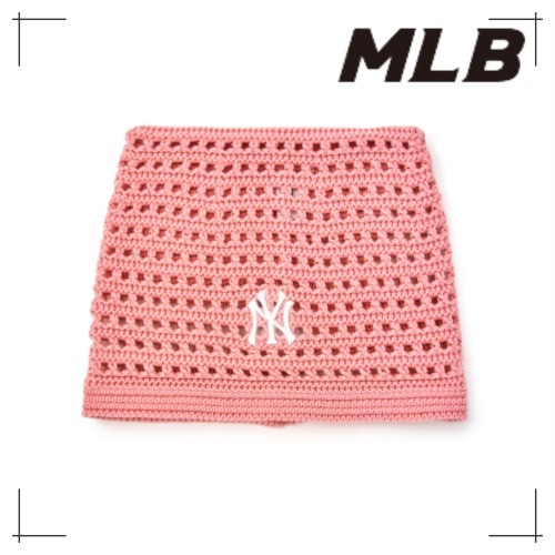 MLB公式正規品 ニット帽子 ネコ耳 Crochet Miyawon Vinny NY (L.Peach)