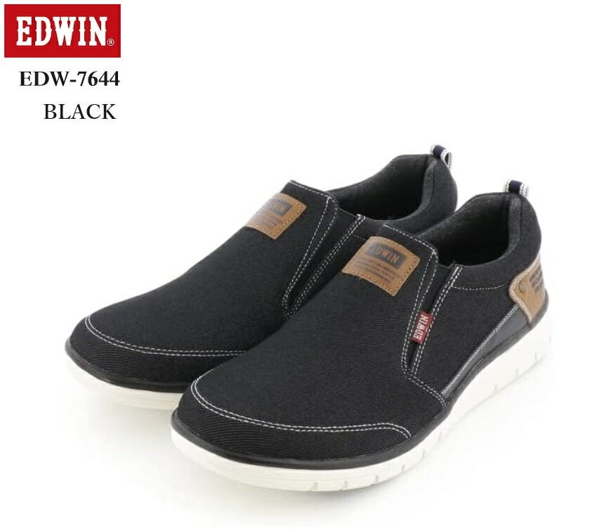 EDWIN(エドウィン)EDW-7644 メンズ 軽量 スリッポンカジュアルスニーカー ふわっと軽快な履き心地 通学 シューズにも最適