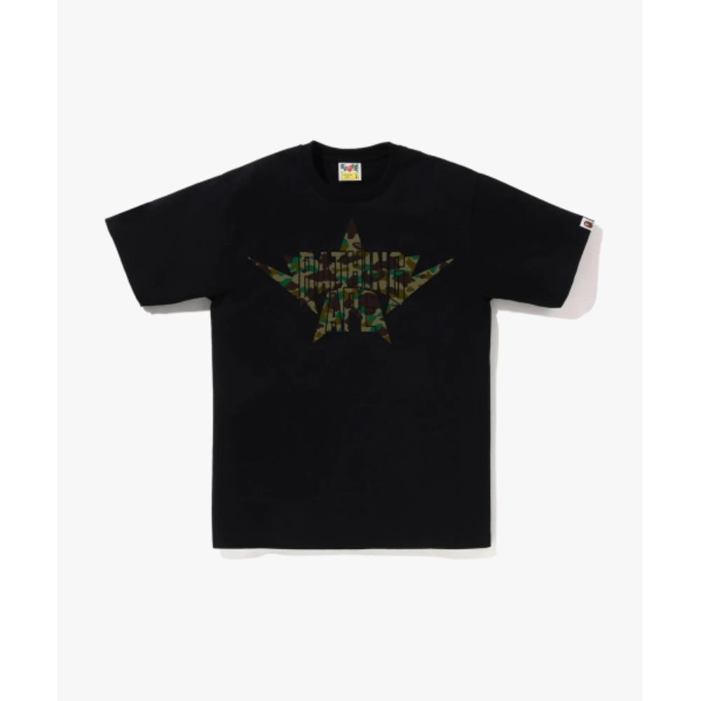 BAPE First Camo Twin Star NYC T-ShirtM BLACKGREEN 001TEL