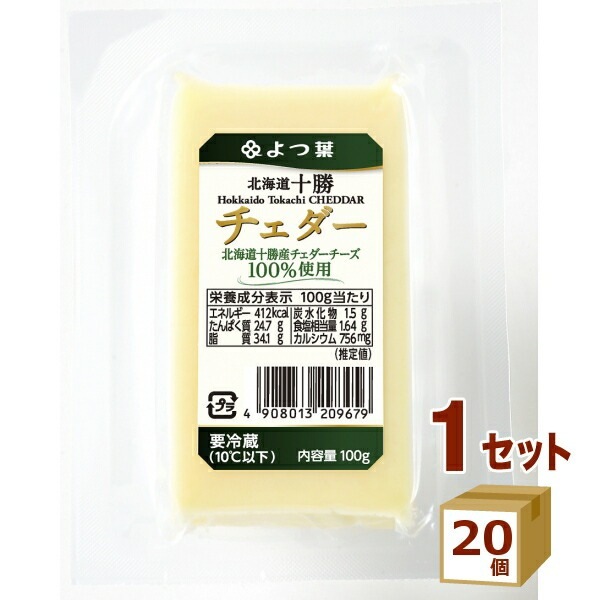 よつ葉 北海道十勝チェダー 100g20袋 食品【送料無料一部地域は除く】【チルドセンターより直送同梱不可】