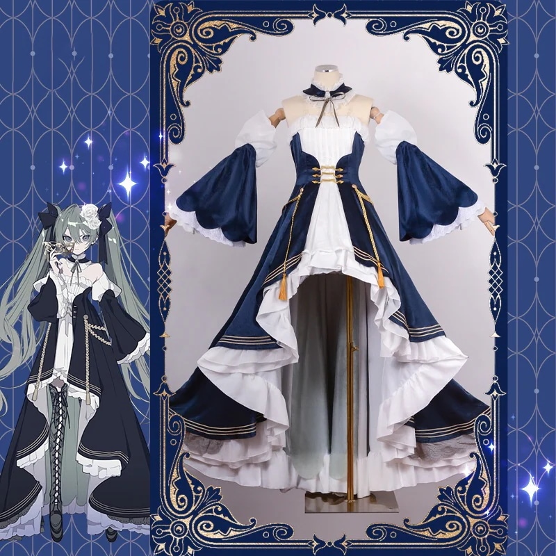 初音ミク コス 望月イブニングドレス コスプレ衣装 ゴージャスなビッグスカートドレス