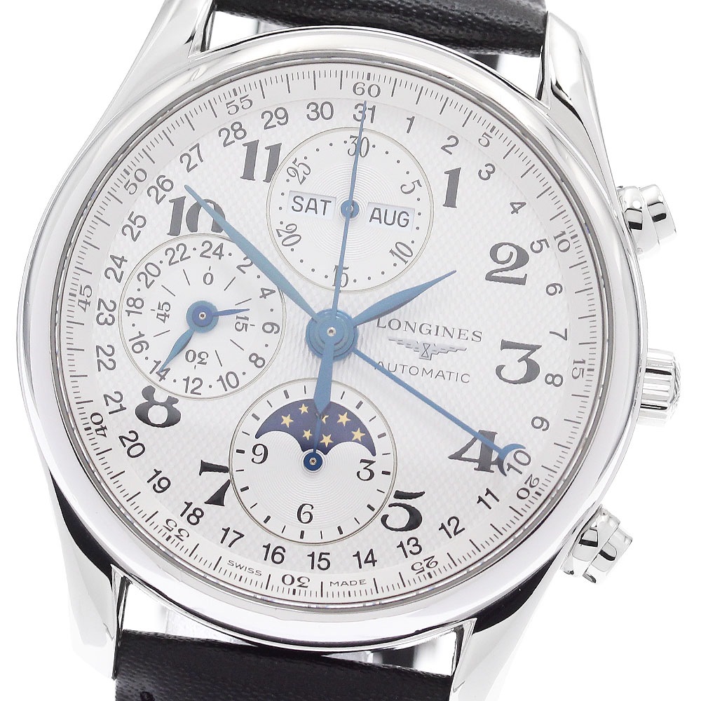 ロンジン LONGINES L2.673.4 マスターコレクション トリプルカレンダー ムーンフェイズ 自動巻き メンズ 良品 保証書付き_896358【中古】