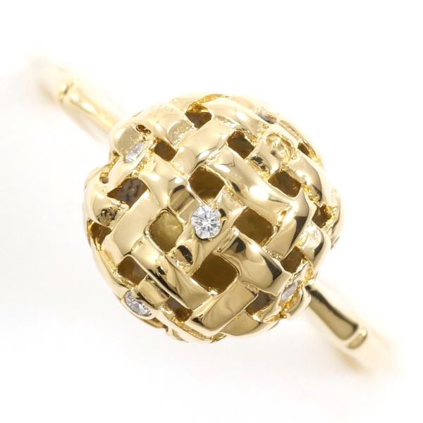 K18 18金 YG イエローゴールド リング 指輪 10号 ダイヤ 0.05 ジュエリー 中古