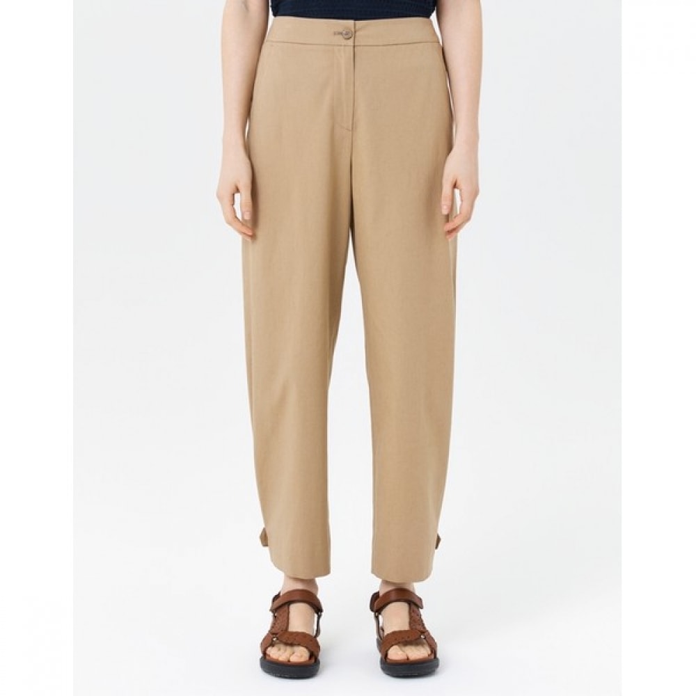 (ヘッジズレディース) 24SS ベージュ 2ウェイスタイリングバギーフィットチノバンディングパンツ HSPA4B201I2