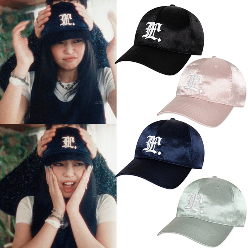 ブラックピンク ジェニ着用 GOTHIC SATIN 6PANEL CAP 韓国帽子 サテンキャップ 帽子 ベースボールキャップ