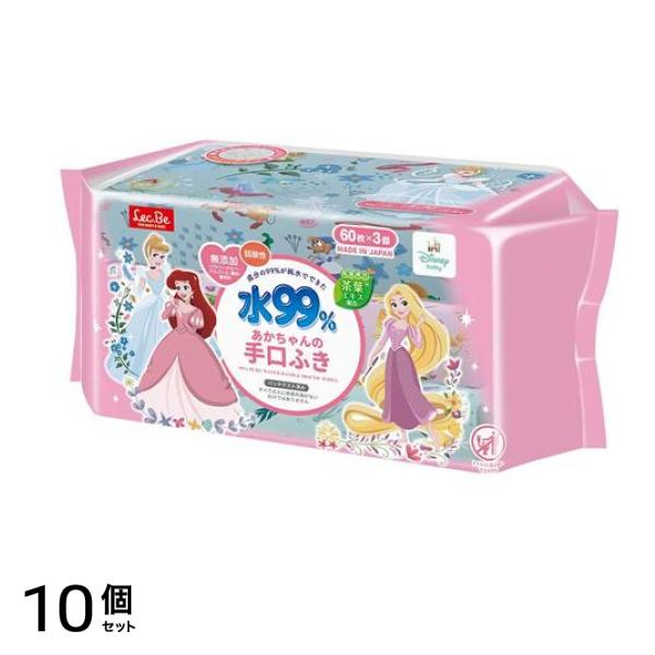 レック 水99%あかちゃんの手口ふき ディズニー プリンセス 60枚× 3個パック 10個セット