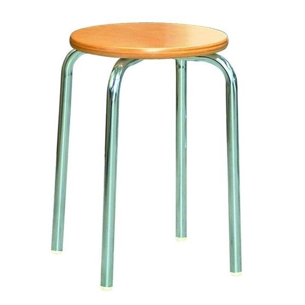 スタッキング スツール 同色5脚セット ナチュラルクロームメッキ 幅30cm 日本製 スチールパイプ ラウンドスツール