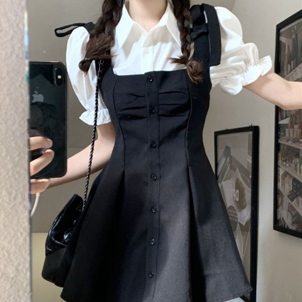 グディフレディースナシフレアワンピース+バルーンブラウスセット