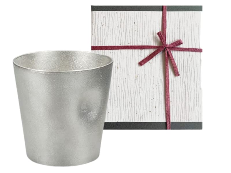 【てしごとクラブ 赤のリボン 和紙でラッピング】 能作 NAJIMI タンブラー H91 φ89 mm 満水容量 390cc 錫100% 親指くぼみ 抗菌性高熱伝導 日本製 酒器 グラス ビール/ハ