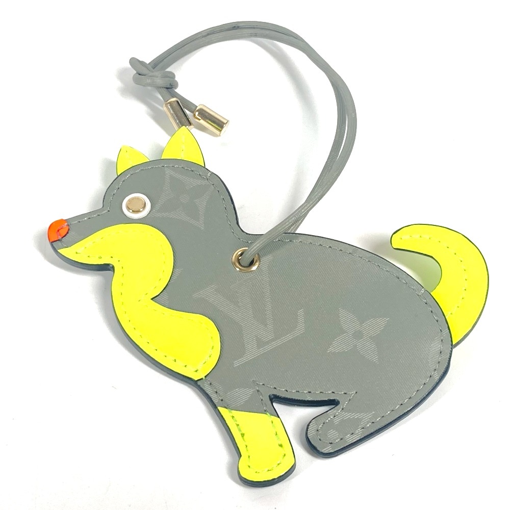 チャーム M63280 ポルトアドレス 犬 モノグラム チタニウム アクセサリー バッグチャーム シルバー