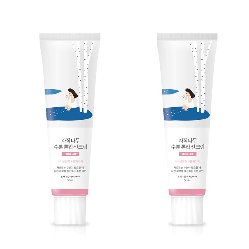 [1+1] (SPF 50+ PA++++)ラウンドラップ白樺の水分トーンアップサンクリーム 50ml 2個