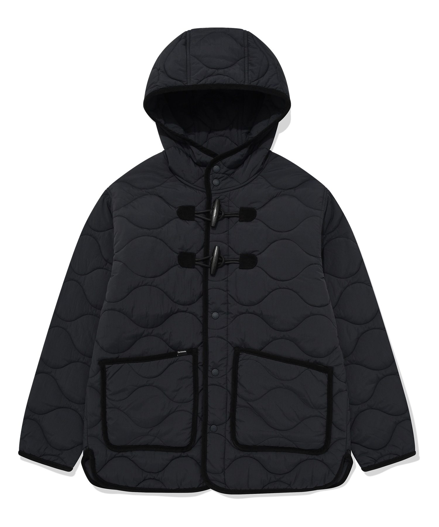 COVERNAT キルトフーディーダッフルジャケットネイビー
