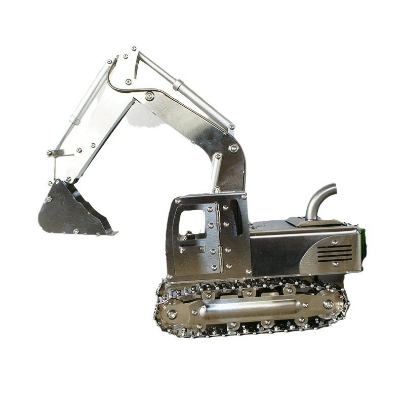 限定モデルステンレス製掘削機模型 可調整ジョイント 男の子向け ギフト プレゼント 模型おもちゃ 家具装飾 車両模型 工事車両 子供向け リアル模型 学習おもちゃ インテリア ギフト