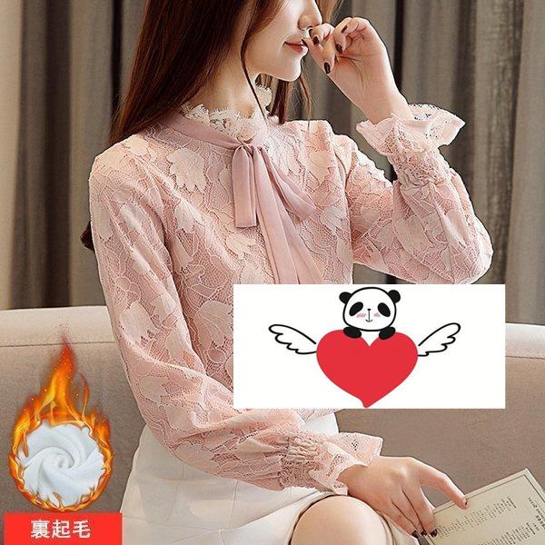 ブラウス レディース 裏起毛 きれいめ 白 おしゃれ 大人 上品 着痩せ 韓国風 ゆったり 通勤 大きいサイズ OL 新品40代 20代 秋 冬 長袖トップス レースシャツ