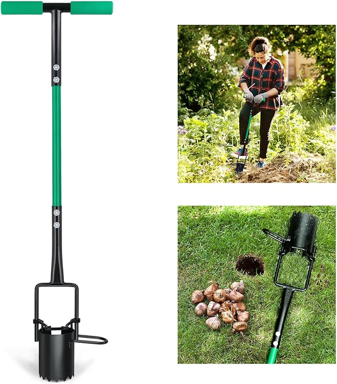 (アルトドーフ) 5イン1 芝生/ガーデンツール 新しくなった球根の植栽ツール 長いハンドル 穴掘り/除草/土壌サンプル取り/移植/芝プラガーに