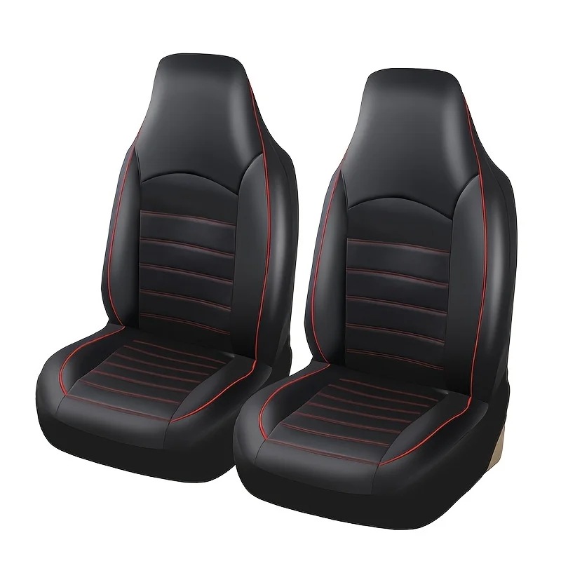 2点式 ユニバーサル PUレザー カーシートカバー ハイバック バケットシート カバーセット 車 トラック SUV バン 対応 輸入品
