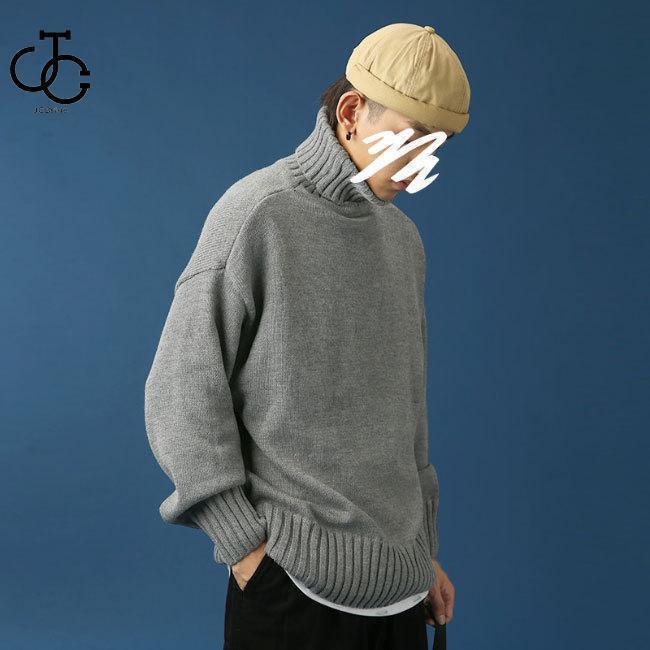 【即納】タートルネック メンズニット 厚手 ニットセーター 暖かい 冬 ニットトップス 長袖 プルオーバー セーター ゆったり ドロップショルダー 4,879円