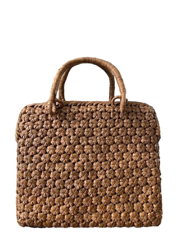 山葡萄 山葡萄かごバッグ 手作り 花編み 籠バッグ 手提げバッグ 内布あり 和服バッグ ゆかたバッグ レディースバッグ (約)幅27本体高さ23マチ11cm 25,200円