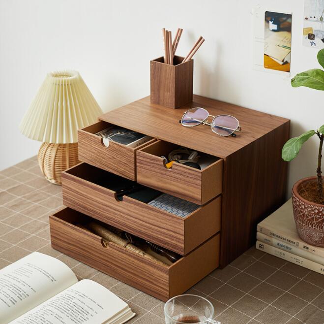 【激安販売】10％発行中引き出し 卓上収納ケース 収納ボックス 木製 横 小物 4段 2段 3段 ホワイト 透明 滑り止め 大容量 文房具収納 書類ケース 化粧品 事務用品 文書 衣類収納 組み合わせ