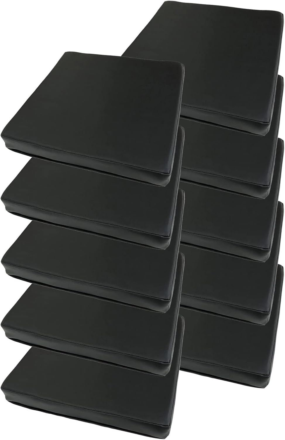 レザークッション 低反発 高反発 座布団 コラム 40x40x5 (ブラック 10)