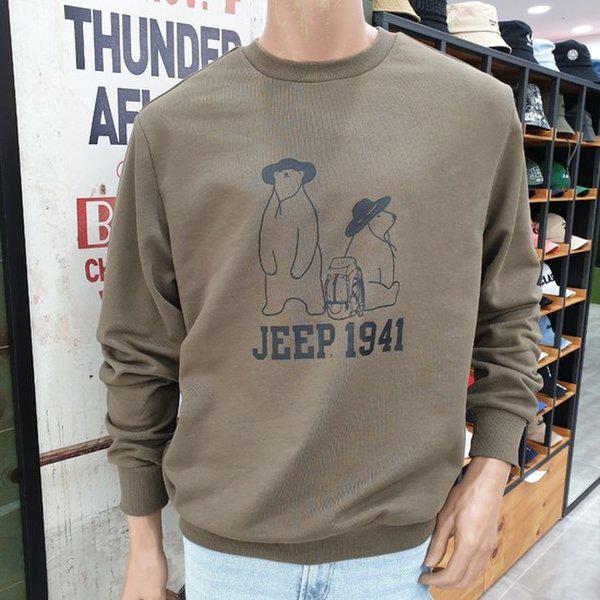 JP1TSU894 企画ボーダーベア 맨투맨2024年カーキTシャツ_SC