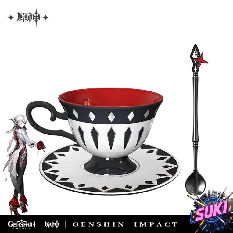 「カップ&ソーサーセット」【プロ品質を極める!】原神 グッズ / アレッキーノ インプレッションシリーズ / Genshin Impact Arlecchino 阿蕾奇诺 げんしん コスプレ
