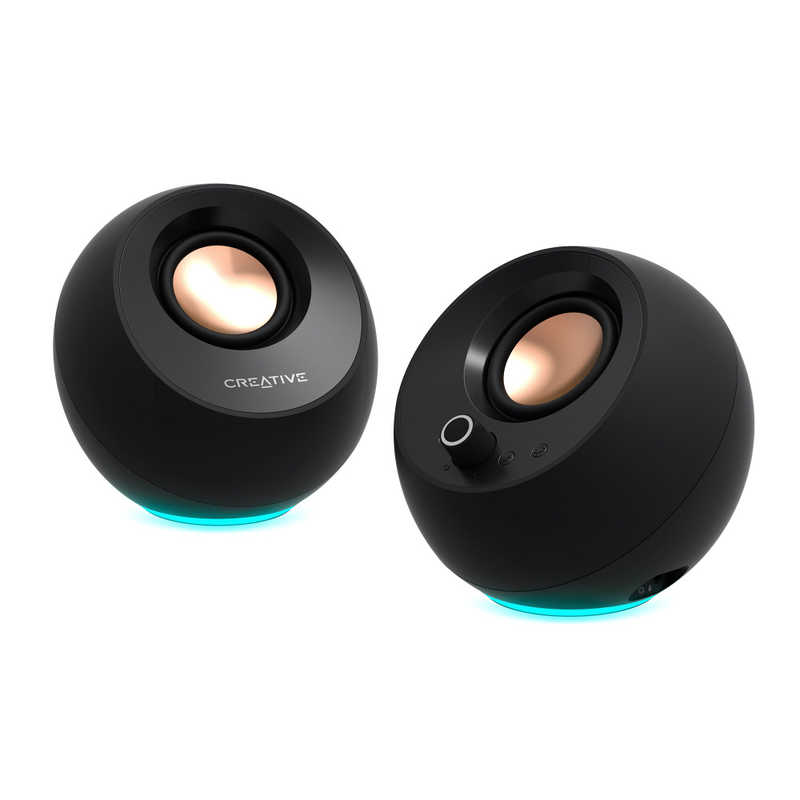 クリエイティブメディア　PCスピーカー Bluetooth＋3.5mm接続 / USB-C＋USB-A電源 Pebble Pro ［USB電源 / 2.0ch］　SP-PBLPRO-BKA