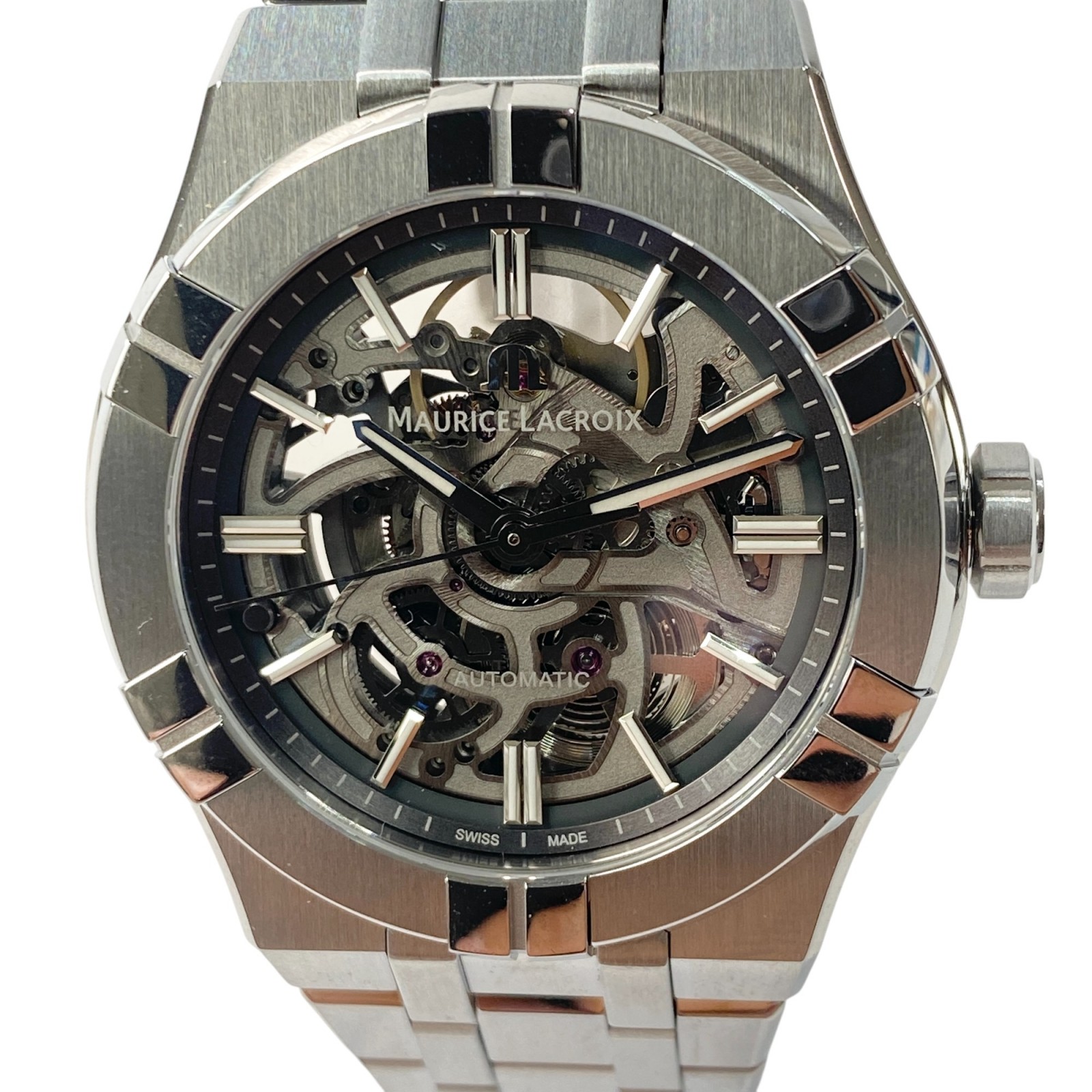 未使用 モーリス ラクロア Maurice Lacroix メンズ アイコン オートマ スケルトン AI6007-SS002-030-1