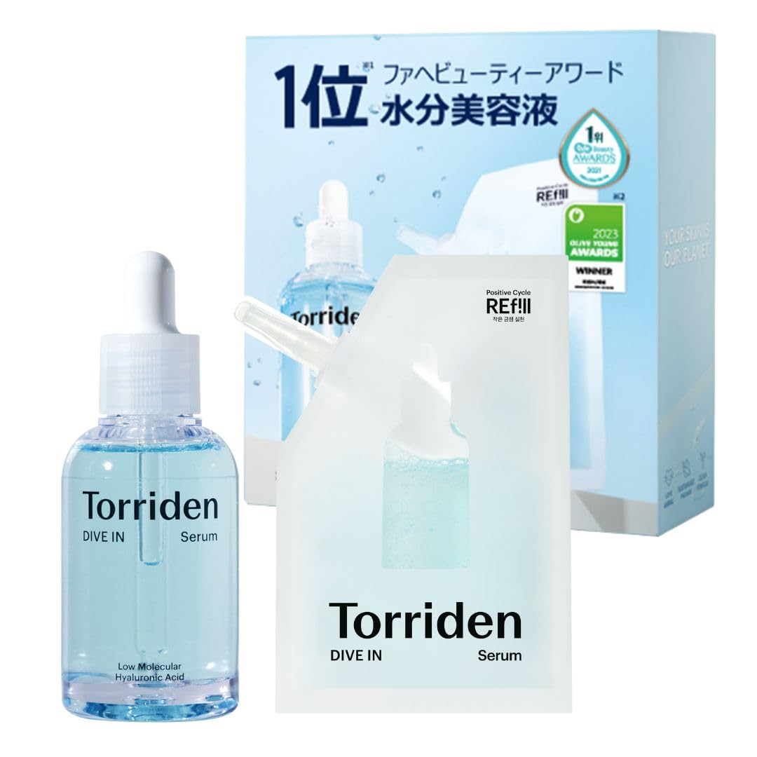 トリデン(Torriden) ダイブインセラム 80ml＋50mlリフィル 大容量企画セット【公式・正規品】低分子ヒアルロン酸 美容液 ブースター 水分チャージ 保湿ケア 敏感肌 韓国コスメ 乾燥肌対
