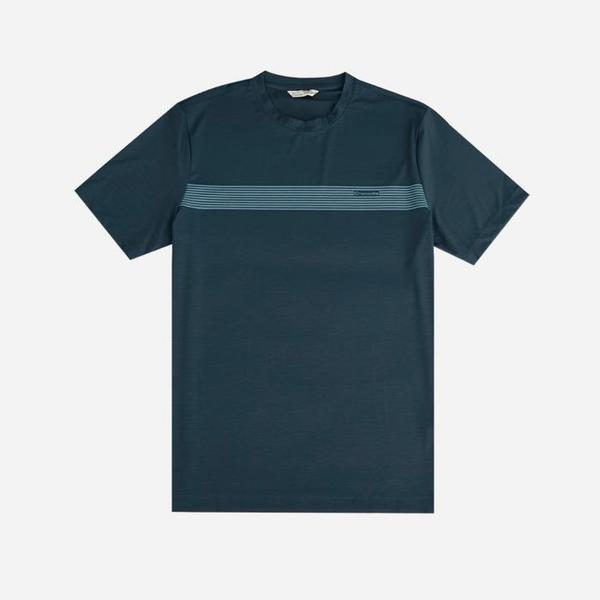 セーブゾーン05 男性 ワンポイント 冷感 ストライプ プリント Tシャツ ACTS2412 (S49942919)