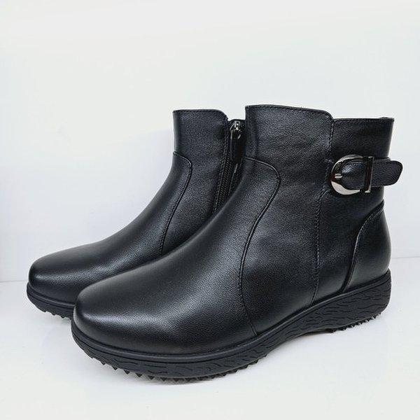 天然ラムスキン 女性用カジュアルアンクルブーツ LCWA06U34C-19_KG