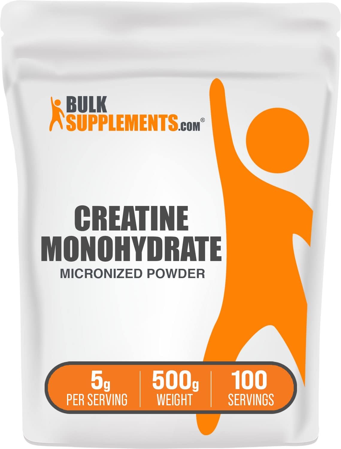 BulkSupplements.com Creatine Monohydrate Powder 500g (1.1 lbs)