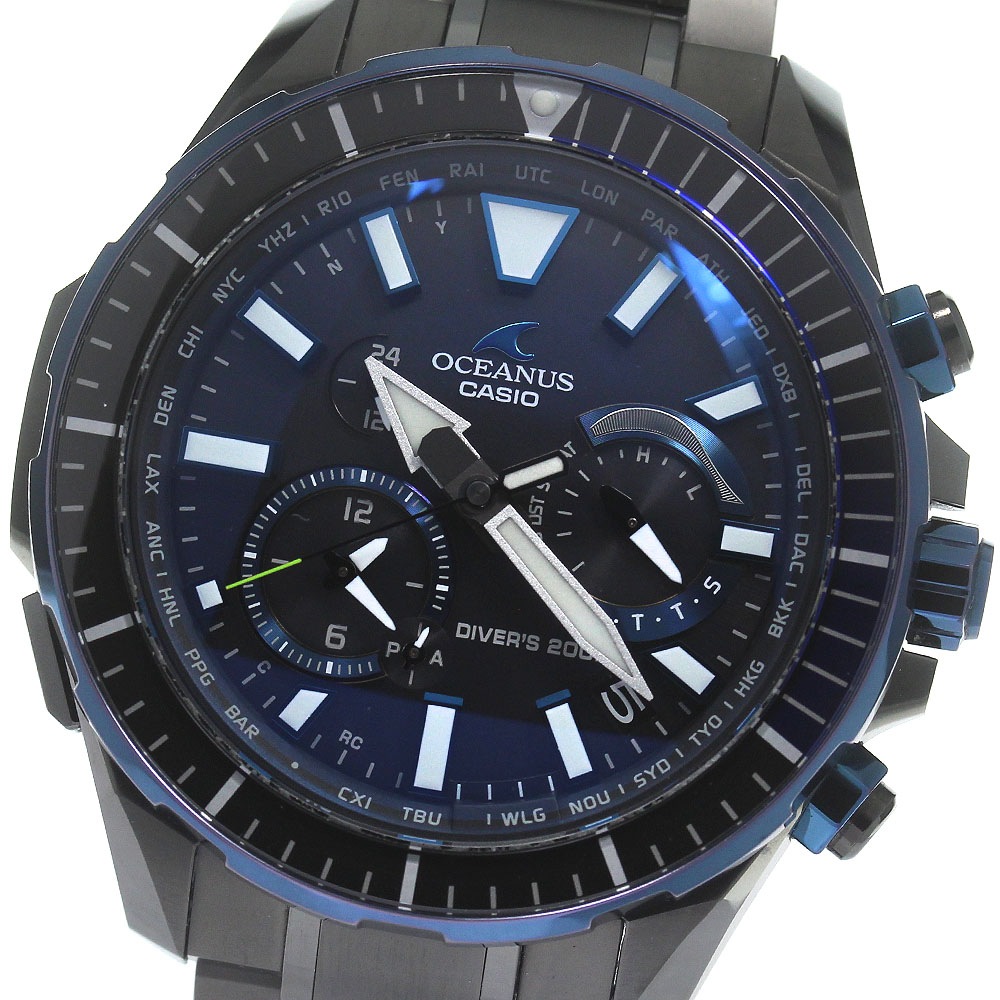 カシオ CASIO OCW-P2000B-1AJF オシアナス カシャロ ソーラー電波 メンズ 極美品 箱・保証書付き_826354【中古】 84,095円