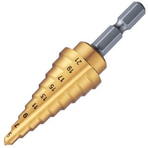 チタンコーティングステップドリル（6角軸シャンクタイプ） マーベル MSB6-21G 7,744円