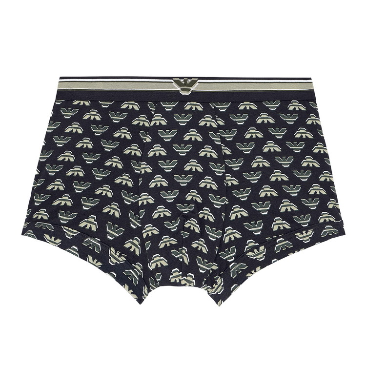 エンポリオアルマーニ：BOLD ALL OVER EAGLE ボクサーパンツ (ブラック)【AF10793-EM000231-FC063】