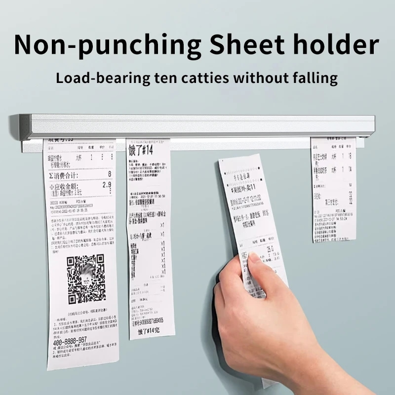 Qrブラケット,壁に取り付けられた粘着テープ,アルミニウム合金,レストランのメニュークリップ,チケットをぶら下げ,注文,インボイス用紙