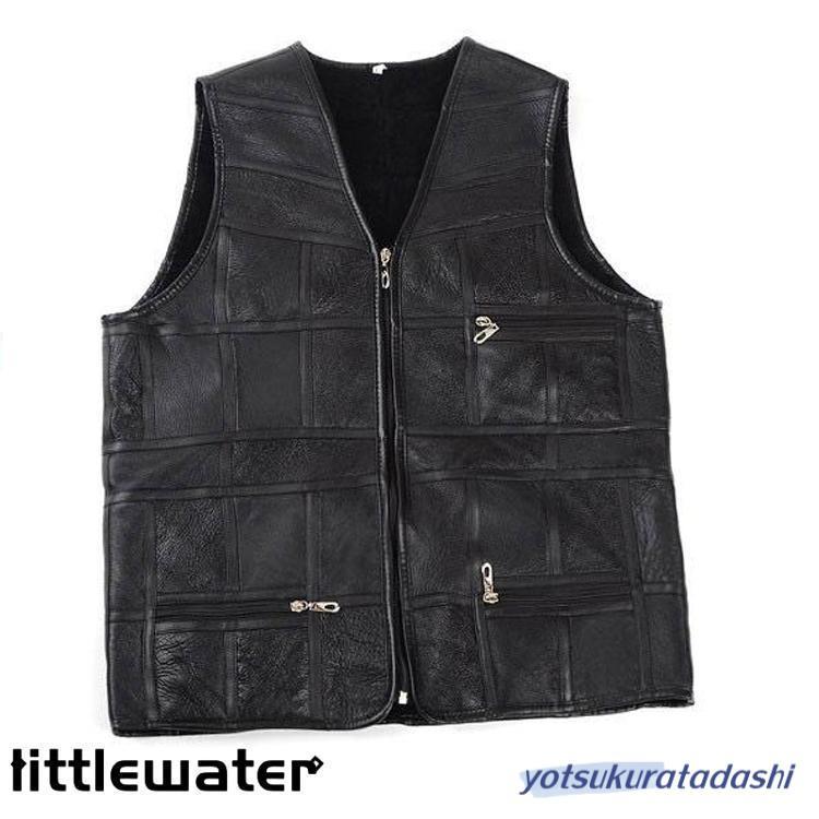 【急速出荷】春夏秋冬　本革　ベスト　メンズ　レザーベスト　羊革 ファーベスト ジレベスト　ベスト 前開き　チョッキ　バイク用ベスト　通勤　カジュアル　フォーマル