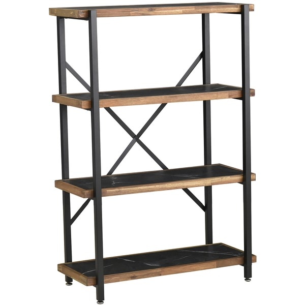 シェルフ 約幅78cm 4段 ダークグレー 組立品