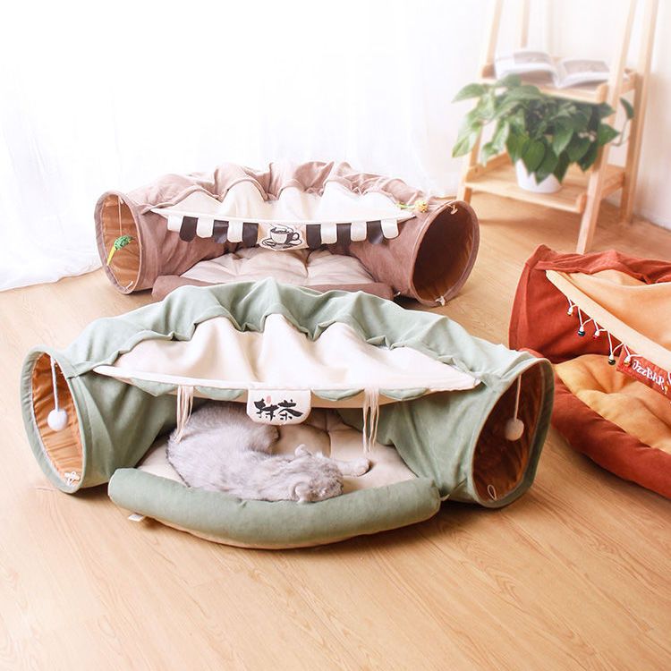 ネット紅猫ベッド通路猫小屋竜猫小屋を転がす四季通用猫トンネルペット用品猫をからかうおもちゃ