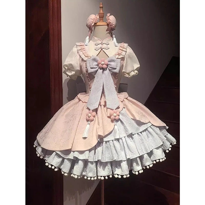 チャイナ風ロリータ可愛い女の子opドレスロリータ国民風プリンセスドレス