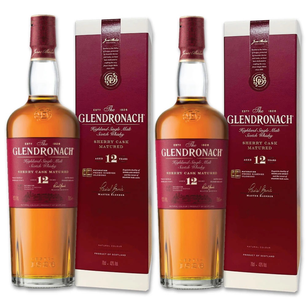 グレンドロナック 12年 2本セット700ml / シングルモルト スコッチウイスキー ギフトBox入り シェリー系ウイスキーの定番 The GlenDronach Original